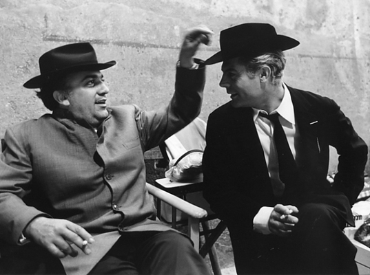 Fellini e Mastroianni sul set di Otto e mezzo